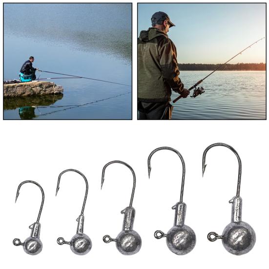 25 шт./кор. 2 г/3,5 г/5 г/7 г/10 г рыболовный крючок прочный металлический неокрашенный зазубренный круглый головной крючок рыболовные принадлежности для пресноводной соленой воды