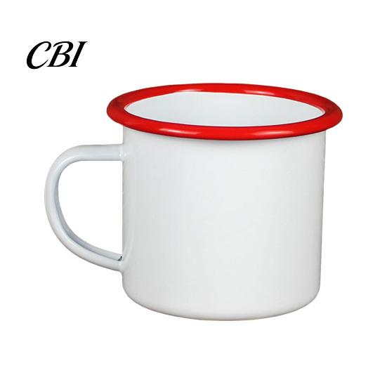 Heat Resistant Tea Mug Enamel Coffee with Handle, Retro Style Durable Water Cup, Smooth Lead Free Drinking Vessel Surface Portable for Hot And