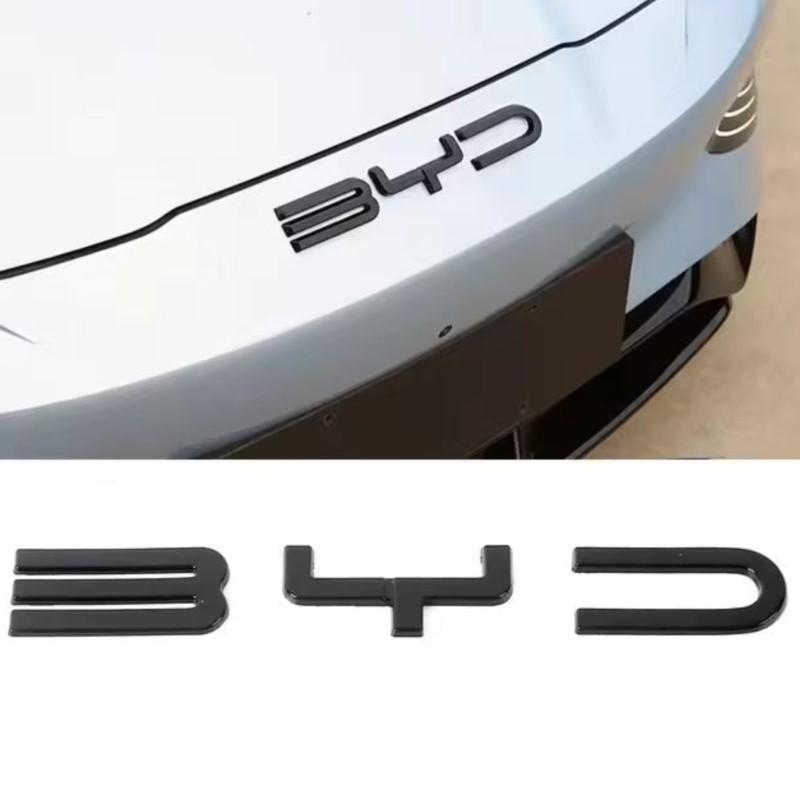 Для BYD SEAl HAN SONG YUAN DOLPHIN ATTO 3 Аксессуары Автомобильный Передний Бампер Эмблема Значок Наклейка Черный Углеродный Логотип Наклейка для Модификации