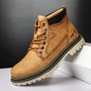 Мода Роскошь Мужские Ботинки Высокие Осенние Винтажные Мужские Британские Кожаные Ботинки Мода Нескользящие Мотоциклетные Ботинки Челси Botas Hombre 38-47