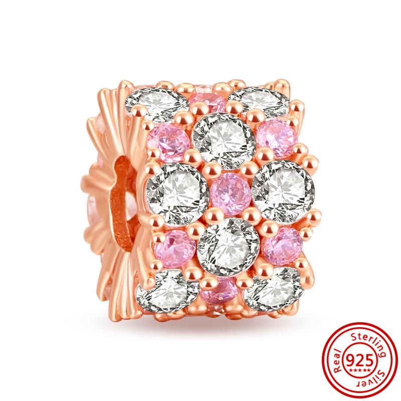 Новая розовая серия, бусины с принтом лапы и бабочки в форме сердца, мама навсегда любовь, подходят оригинальные подвески, ювелирные изделия из серебра 925 пробы