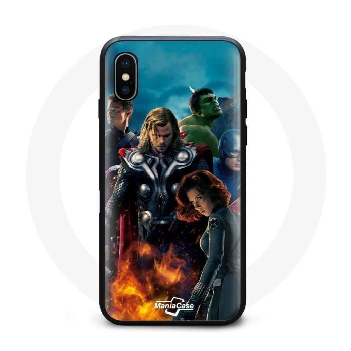 Coque - MANIACASE - Iphone XS max - Souple - Noir - The Avengers