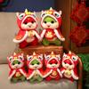 New Year Gift Cartoon Snake Wear Red Lion Awakening Clothes Plush Doll Cute Snake Toys for Friends Room Decor