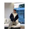 American Vintage Loose Short Hooded Zip Up Sweatshirt For Men