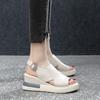 2023 Women's Summer Soft Leather Peep-Toe Wedge Sandals with Thick Soles