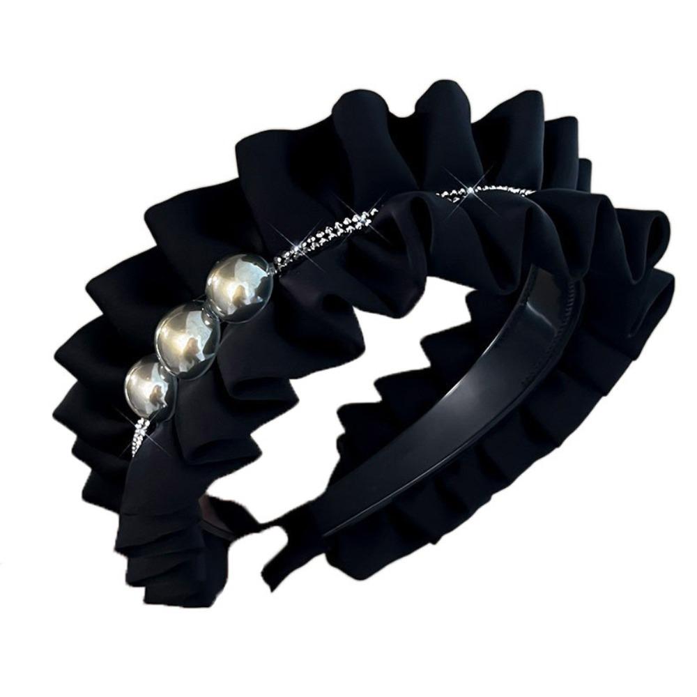 Cloth Women Hair Hoop Wide Wrinkle Headband Fashion Black Hairband Women
