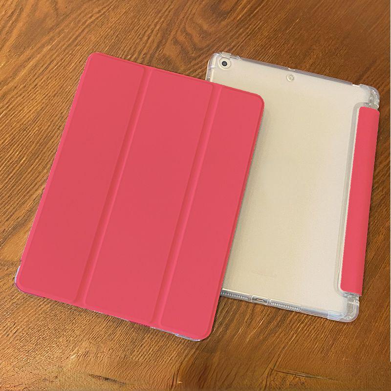 Для iPad pro 11 12,9 2018/2020/21/22 чехол Новый многоцветный сплошной цвет силиконовый плоский защитный чехол Air1/2/3/4/5 тройной складной клапан с гнездом для ручки