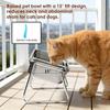 Elevated Cat Bowl Stainless Steel Raised Pet Feeder Anti Vomiting