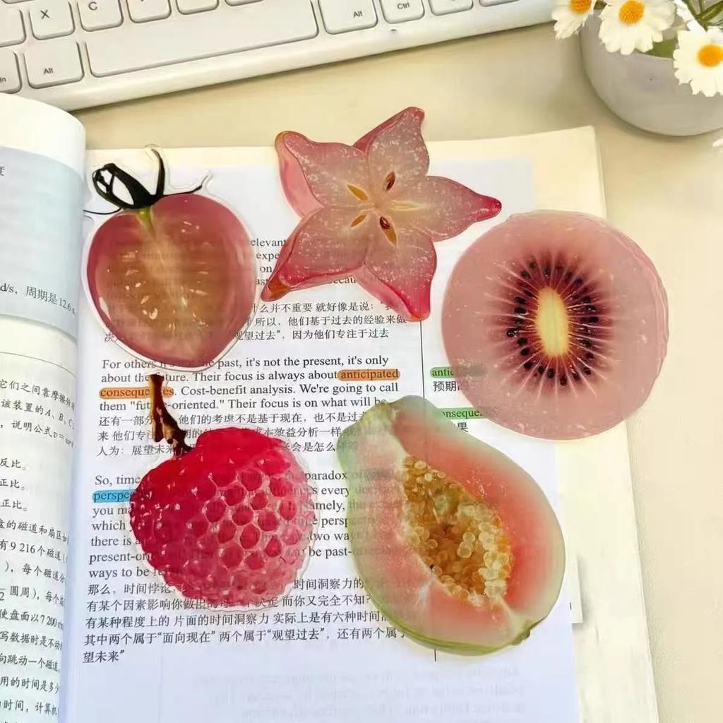 Creative Fruit Apple Slice Bookmark With Simulation Funny Design Sense For INS Fixed Book Photography Cartoon Cute Note Bookmark