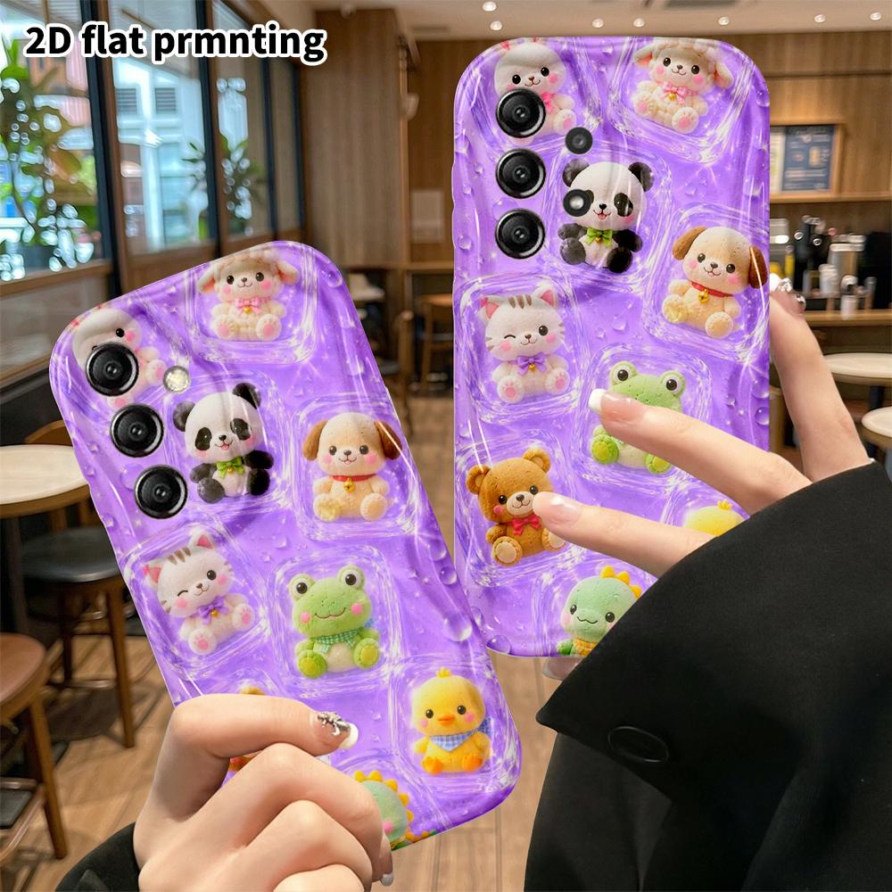 Phone Case: 2D flat, fits Samsung Galaxy A34 A35 M05 M06 S20 S22 S21 FE Plus 5G protective case, plush little animals, perfect Christmas and Halloween