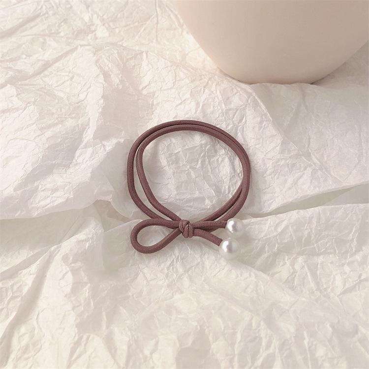 Простая резинка для волос с бантом и жемчугом в корейском стиле - Эластичная повязка для волос
