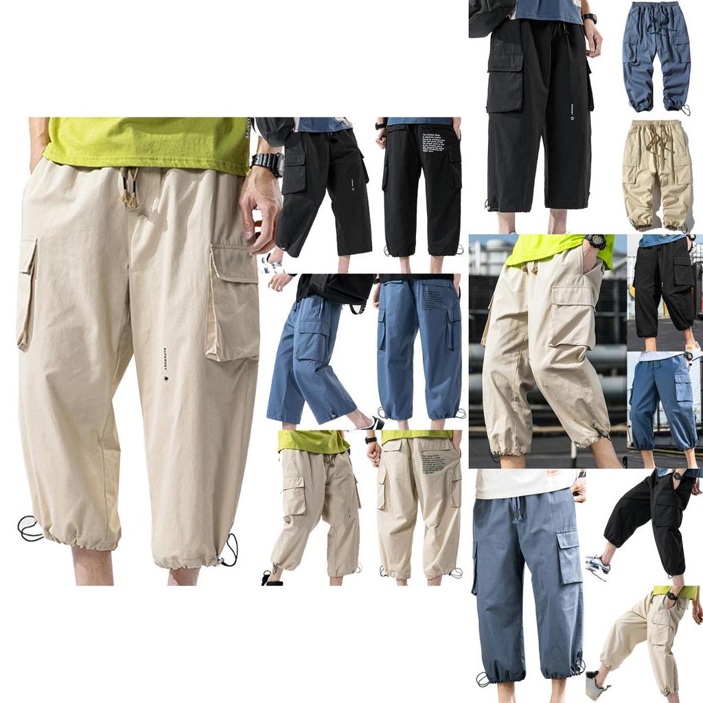 Relaxed Fit Men Capri Short Pants With Adjustable Ankles For Casual And Beachwear