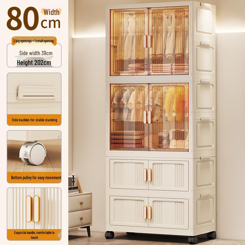 Детский шкаф и шкаф для хранения одежды, закусок и игрушек - Складной пластиковый ящик без установки