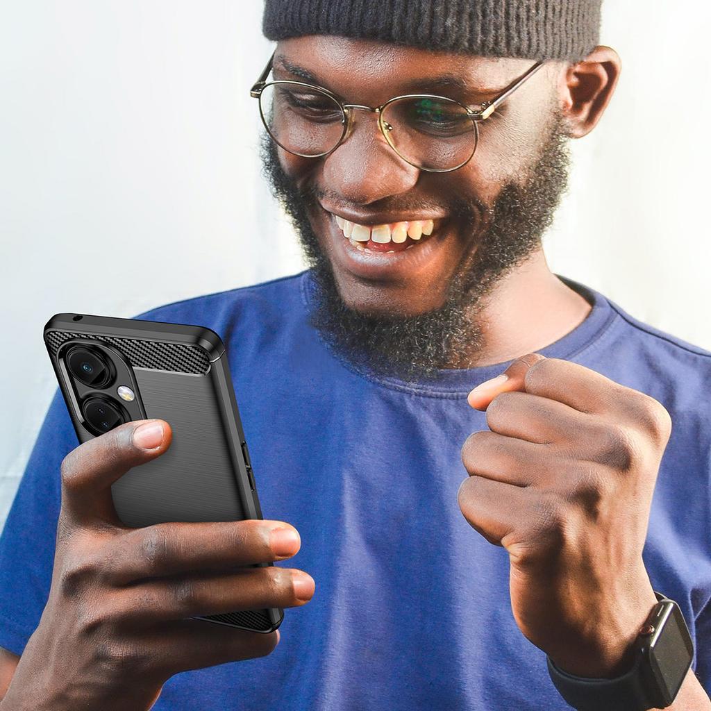 OnePlus Nord CE 3 Flexible Silicone Carbon Case - Black