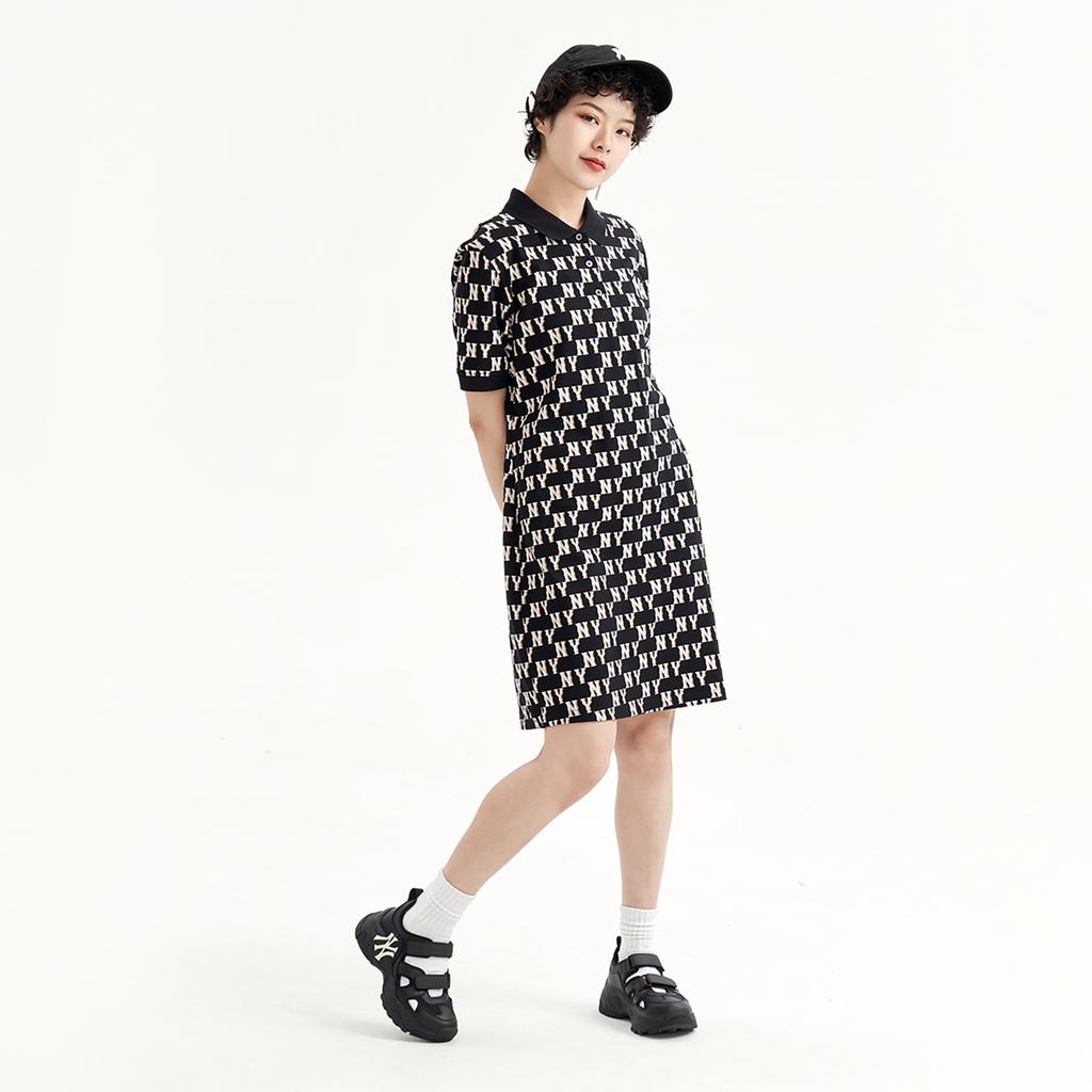 Новое женское платье с коротким рукавом MLB Черное 3FOPM0233-50BKS