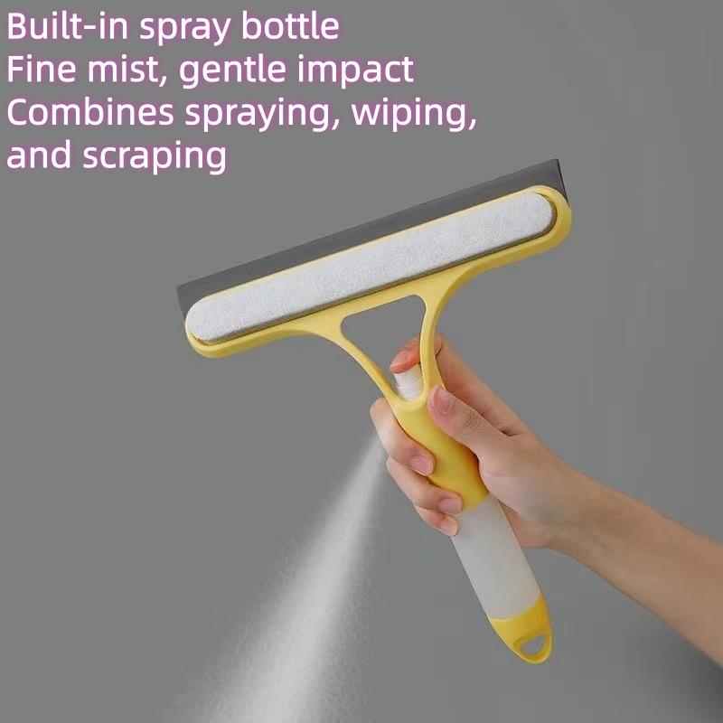 3‑in‑1 Window Cleaning Tool, Spray‑Type Glass Squeegee, Multi‑Purpose Household Cleaning Wiper for Mirror, Shower and Car Window