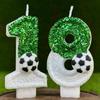 Football Birthday Candle Eco-friendly No Odor Sequins Design Easy To Use Long-Lasting 0-9 Numbers Candle Cake Decoration