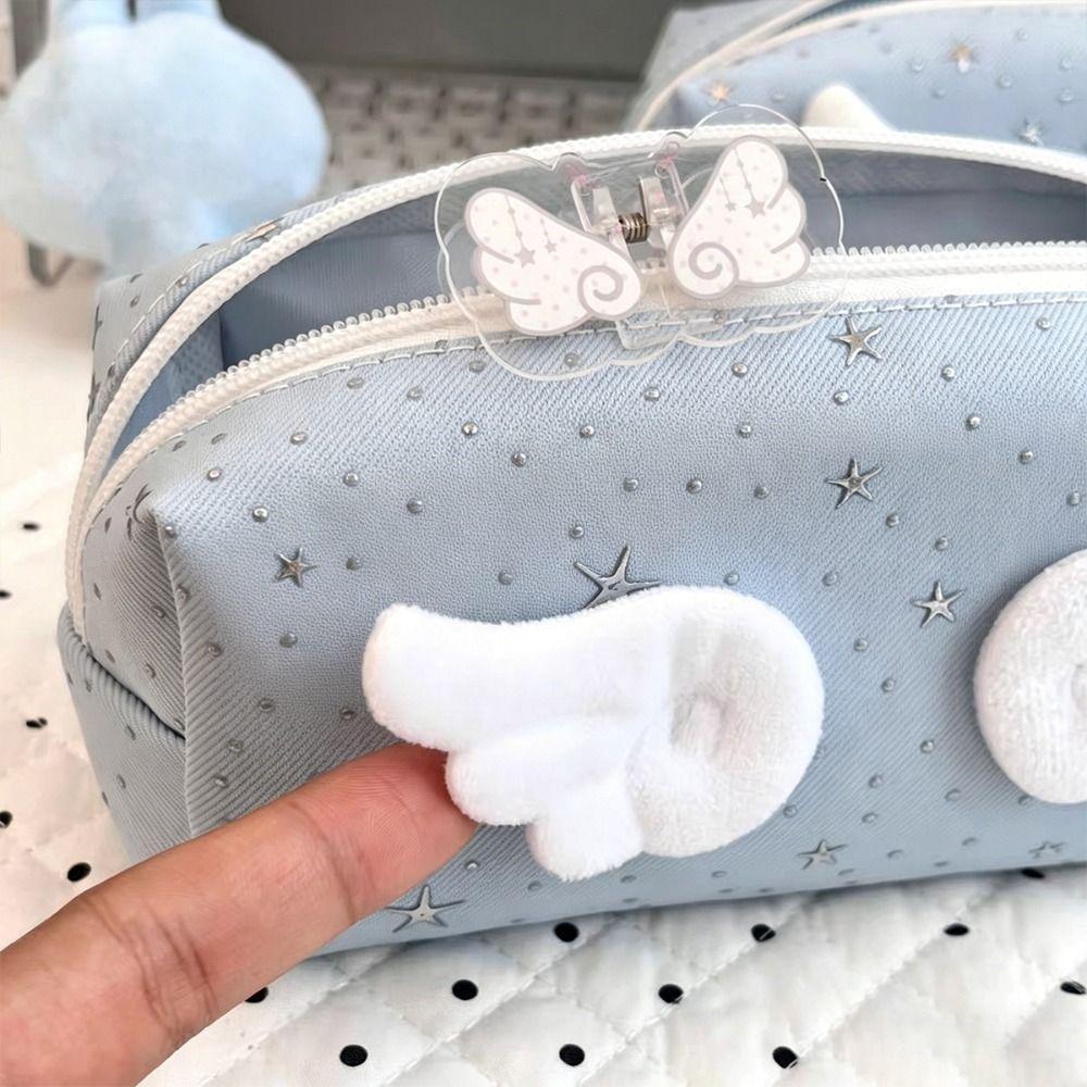 Large Capacity Pen Bag Angle Wings Pencil Pouch INS Style Stationery Pouch Gift