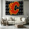 Calgary Flames Wall Tapestry Aesthetic Wall Hanging Printed Fabric Blanket Decorative Tapestries for Bedroom Living Room Home Decor