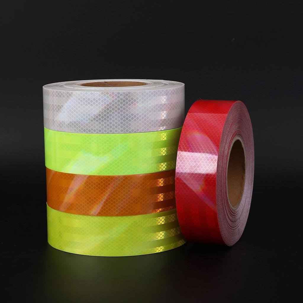 Reflective Film Roll: Waterproof, Adhesive-Backed Strips for Night Traffic Safety and Warning Markings.