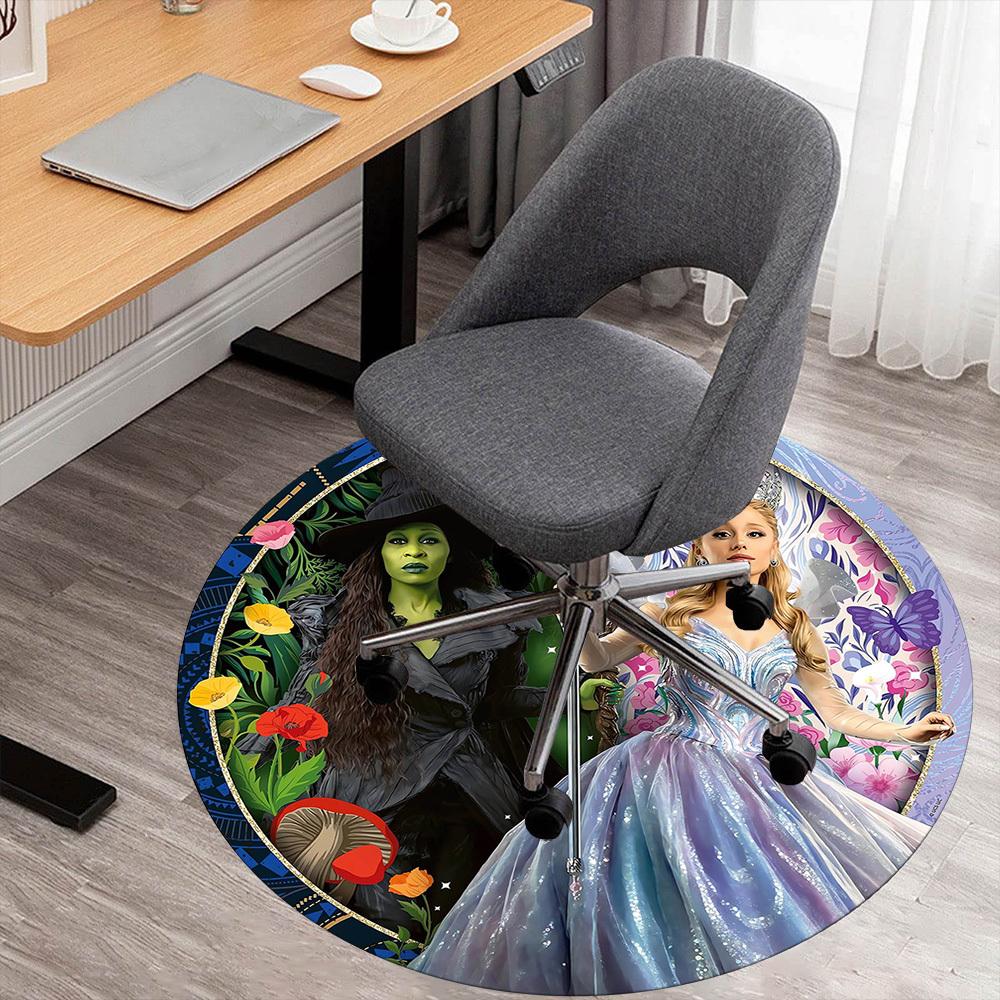 1pc Wicked Pattern Office Round Rugs, Under Chair Round Rugs for Living Room, Bedroom, Bathroom Decoration Carpet 091848