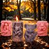 Koala Stump Shape Silicone Candle Molds Pinecone Squirrel Pillar Resin Making Animal Bear Gypsum Moulds Leaf Tree Cylinder Gifts