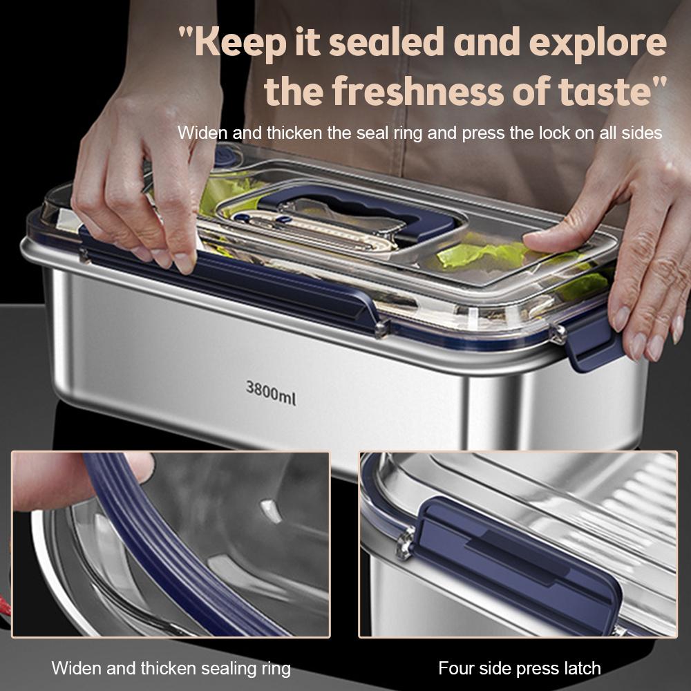 Food Storage Containers with Lids Airtight Food Grade 316 Stainless Steel Large Capacity Leakproof