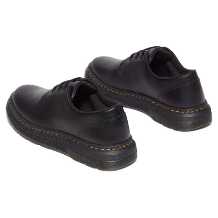 Dr. Martens Leather Round Toe Lace-Up Comfortable Low-Top Casual Shoes Unisex Casual Shoes Black 31669001