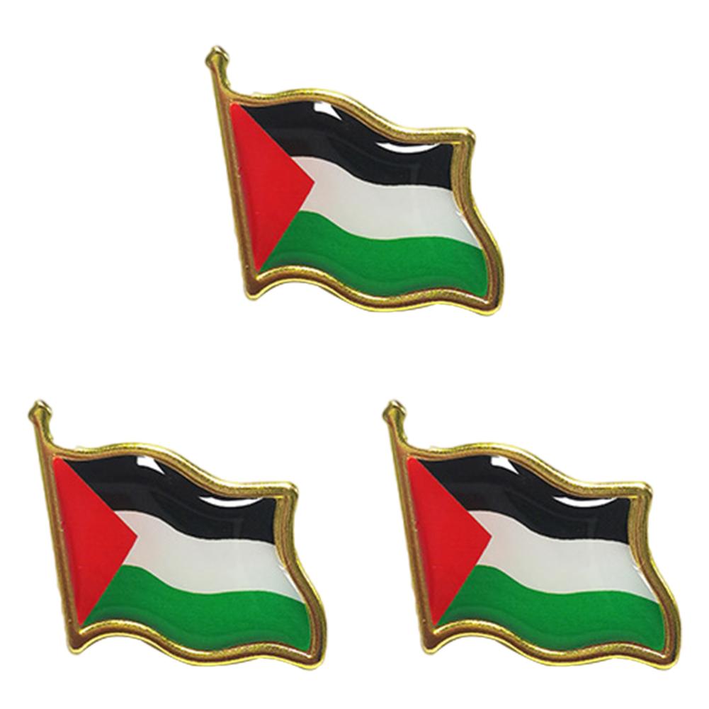 1-20PCS Palestine Flag Pin Badge Stainless Steel Palestineflag Pin Lapel Badge Palestine National Enamel Brooch Badge Armband