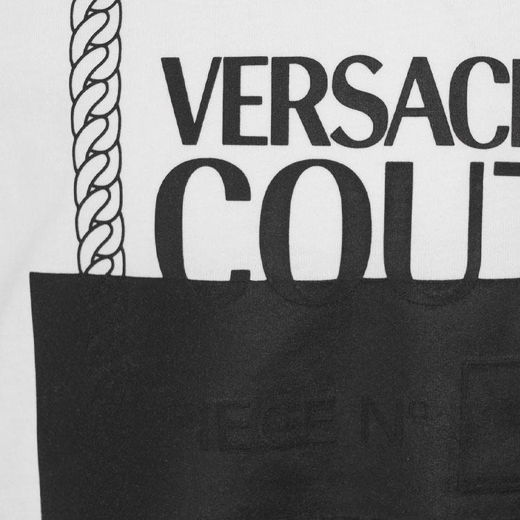 Versace Мужская футболка с круглым вырезом и принтом логотипа, короткий рукав 72GAHP0-3CJ00P-21003