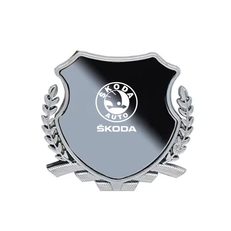Metal Car Sticker Emblem Exterior bodywork For Skoda Octavia Kodiaq Fabia Superb Karoq Yeti Rapid Mk3 Vrs Accessories Key case CX3