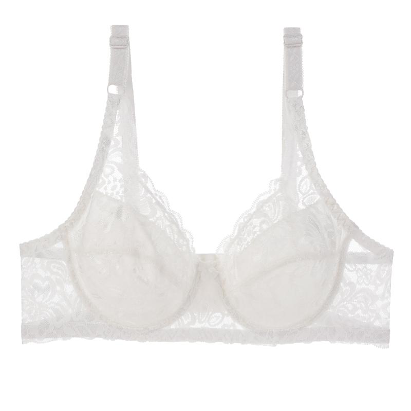 Delicate Lace Plus Size Push Up Bra Breathable Ultra-thin Lining Sponge-free Bra for Women 36-44 BC Cup Have Steel Ring