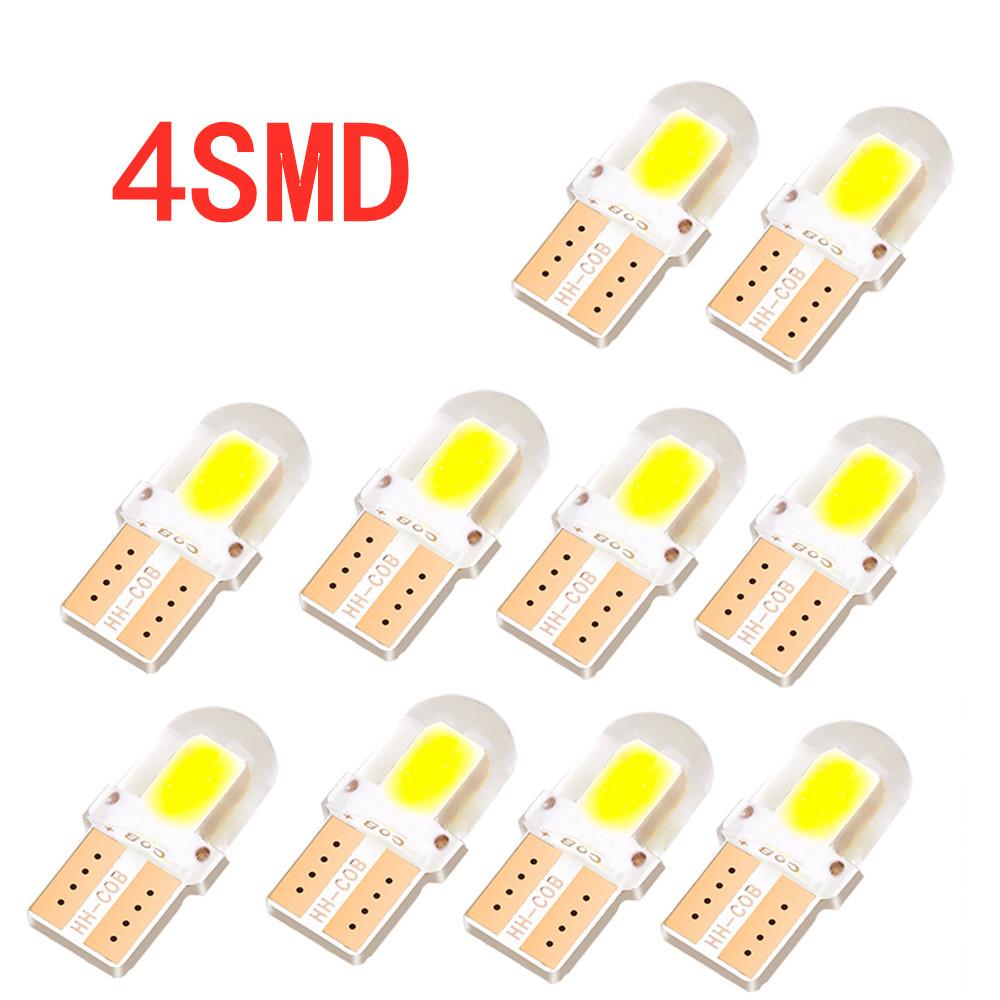 2/10/20 шт. 4 чипа COB свет автомобильный светодиодный W5W T10 194 168 W5W 4SMD для парковочной лампы клин габаритный фонарь силикагель автомобильный номерной фонарь