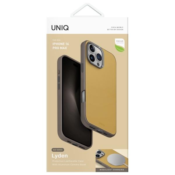 UNIQ Lyden DS iPhone 16 Pro Max 6.9" Magclick Charging Case Yellow-Gray