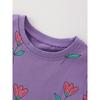 Girls' Purple Tulip Short-Sleeved Dress Baby Pure Cotton Princess Dress Kidsren's Summer Dress Knitted Skirt for Small and Medium-Sized Kidsren