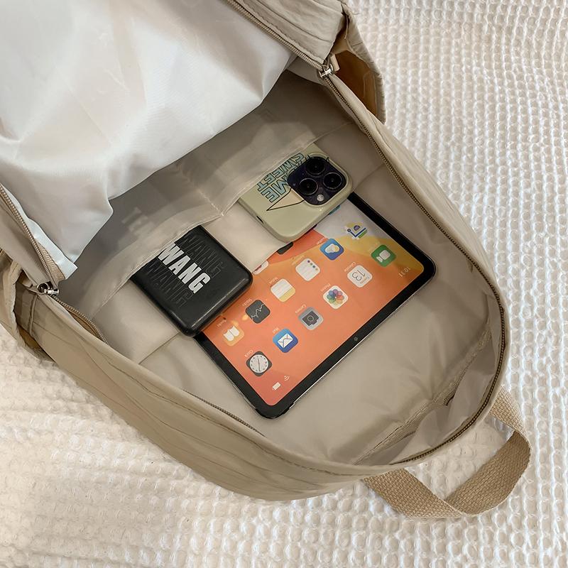 Женская школьная сумка, однотонный рюкзак большой вместимости, легкий дорожный рюкзак