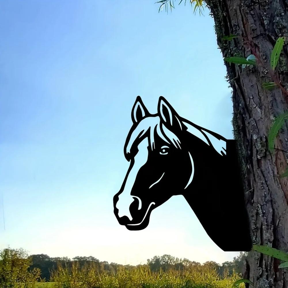 Кованый силуэт в форме головы лошади, украшение для садового забора - идеально подходит для декора стен в домашней комнате
