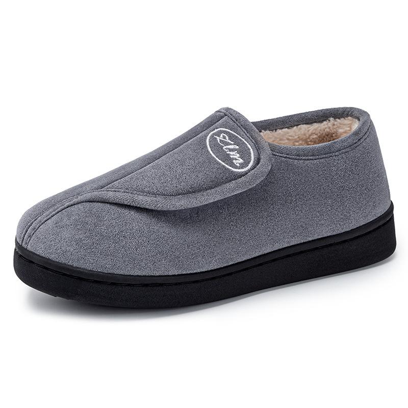 Зимние хлопковые туфли домашние комнатные теплые плюшевые утолщенные пушистые тапочки на липучке повседневные хлопковые ботинки