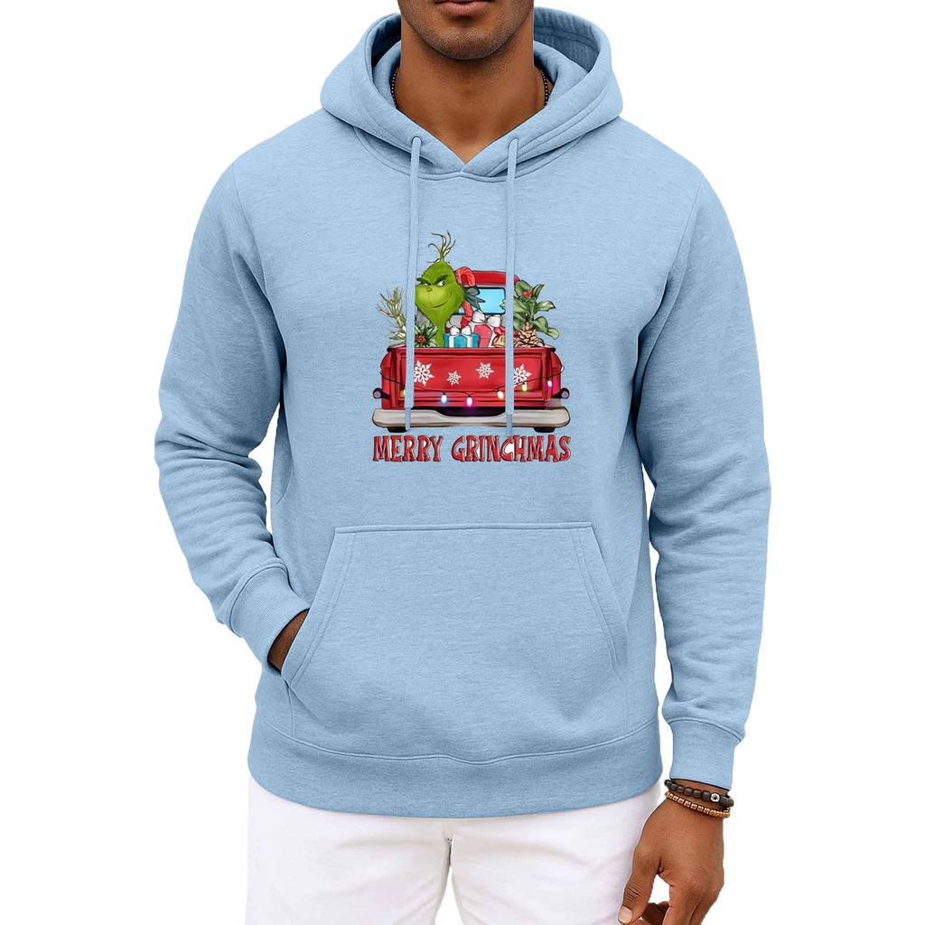 Мужское и женское рождественское худи с капюшоном и длинными рукавами