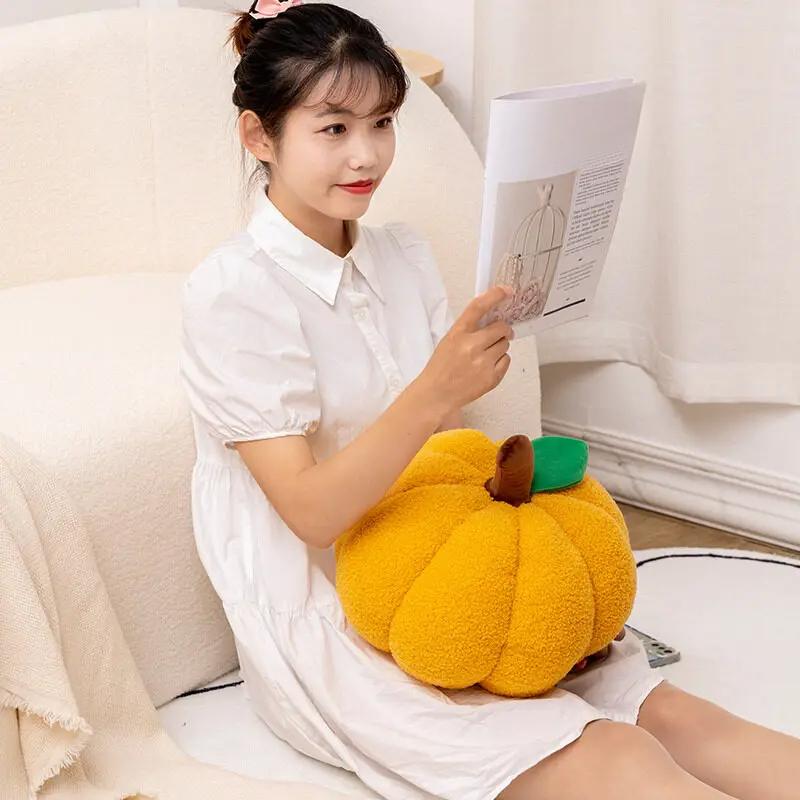Милая фруктовая плюшевая подушка, подушка в виде тыквы, хурма, апельсин, подарок девушке, диванная подушка, детская спальная компания