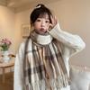 Imitation Cashmere Plaid Scarf Women's Senior Sense Winter Women's Scarf Students Christmas Gift Shawl Style New