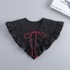Black Bowknots Fake Collar Shoulder Wraps for Womens Removable Wedding Party Shirt False Detachable Collar Ties