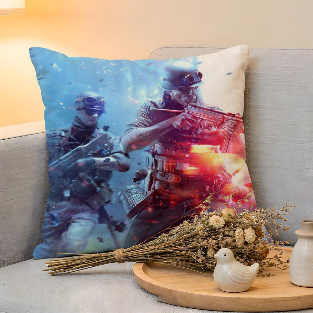 Cushion Cover Linen SkinFriendly Soft Decorative Case For Sofa Home Decor Hot Cool Games BBattlefield Pillow cover
