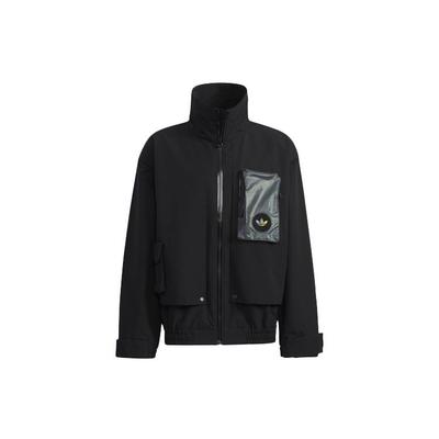 Originals Trefoil 3D Pocket Logo Мужская куртка с тканым воротником и полумолнией на молнии, черная H58069
