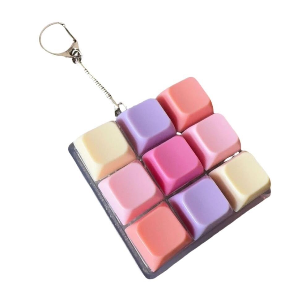 Keyboard Fidget Keychain 9 Key Portable Clicker Sensory Toy for Teens Adults Office Home