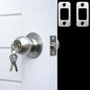 2 Sets Deadbolt Strike Plate Door Strike Plate Door Backplate 1" x 2-1/4" Round Corner with Screws 1-3/8", Silver