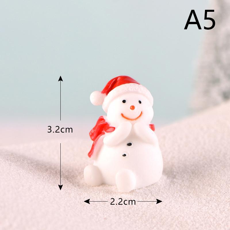 Мини-статуэтка Санта-Клауса из смолы, снеговика, микромодель ландшафта, миниатюрная садовая статуэтка, украшения для дома на Новый год