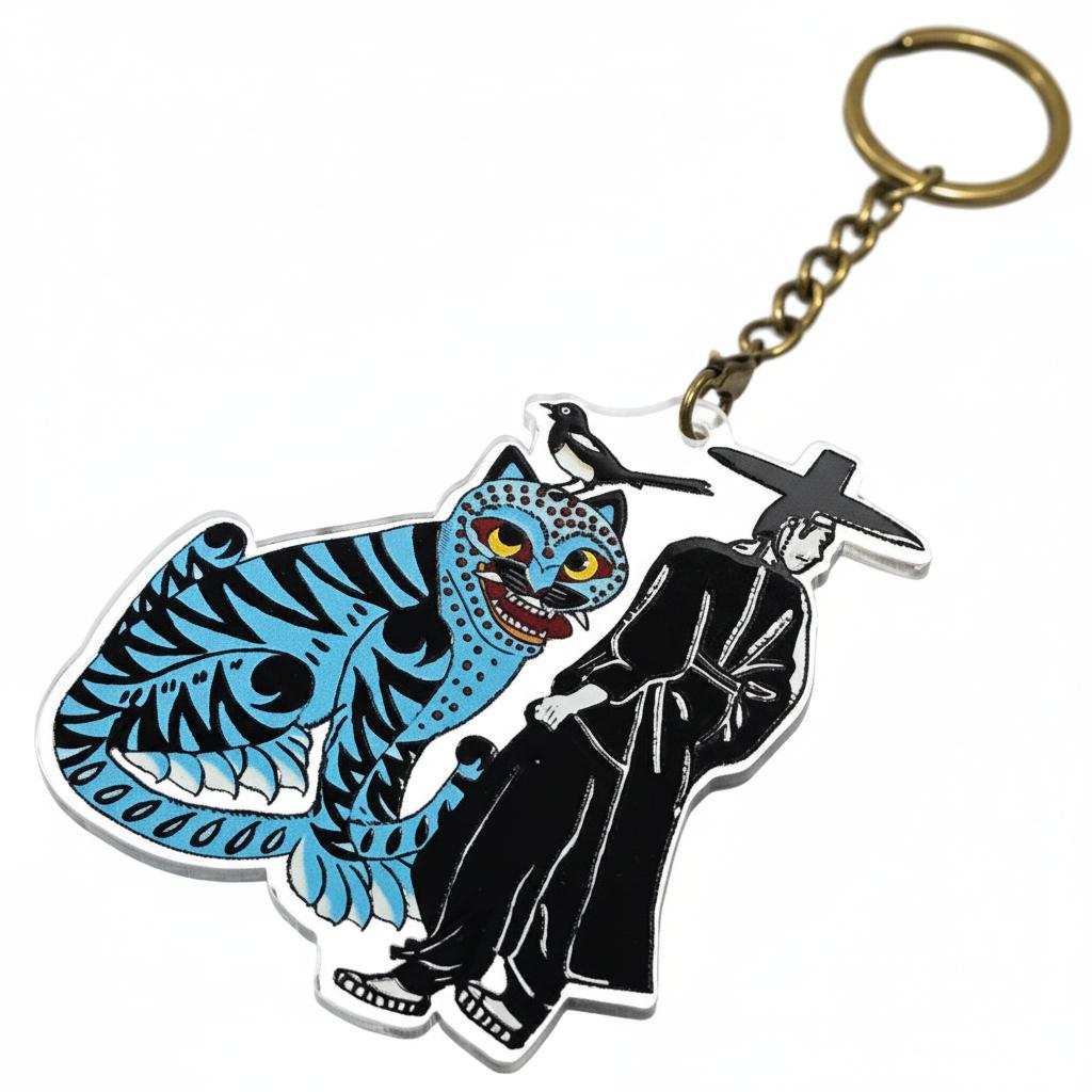 Seonbi and Blue Tiger with Magpie Acryl Keyring