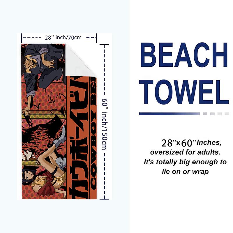 CowboyBebop Print Beach Towel, Large Soft Quick Dry Towel for Beach Camping Swimming
