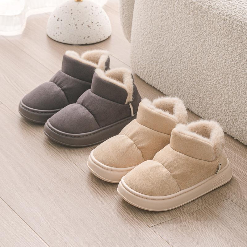 Новый набор 2024 года с хлопковыми тапочками для сохранения тепла осенью и зимой, на толстой подошве, а также нескользящей теплой обувью для пар и бархатной хлопковой обувью.